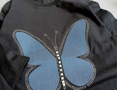 تیشرت دخترانه نخی طرح پروانه مدل Butterfly